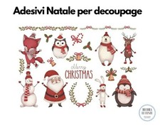 ADESIVI NATALE PER DECOUPAGE 7 FOGLI,  adesivi Natale, decoupage natale