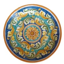Piatto da appendere centrotavola decorato  in ceramica di Caltagirone diam 37 cm
