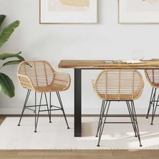 Sedia da pranzo 2 pcs Rattan e Ferro Seduta cucina Poltrona interno vidaXL
