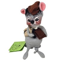 Bambola vintage Annalee uomo d'affari topo padre giornale valigetta 1971 7"