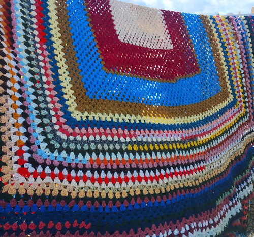 Coperta vintage granny maglia - vintage,