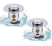 Set da 2 pz Scarico Lavabo Bagno Universale Pop up Tappo Lavandino Bagno Filtro