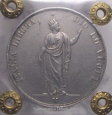 Governo Provvisorio di Lombardia - 5 Lire 1848 M - BB+ / VF+  Periziato