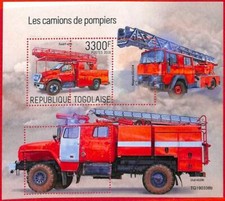 A3012 - TOGO, ERRORE ERRATO, Foglio ricordo: 2019, Camion dei pompieri, Motori, Ford