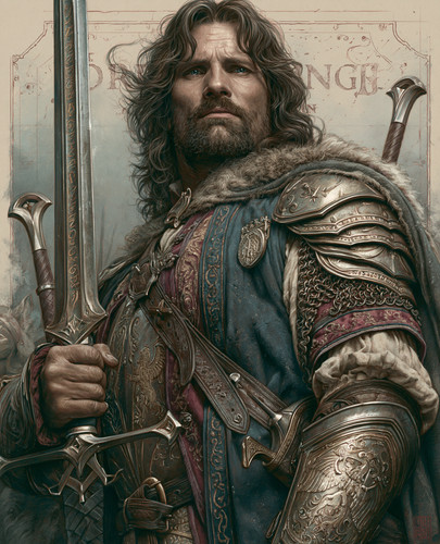 Aragorn holding anduril - aragorn,