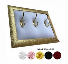 Appendi Abiti Da Parete Con Cornice In Oro E Tessuto Imbottito Vari Colori