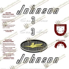 Johnson 1957 Decalcomania Motore Fuoribordo Vintage (Variazioni Multiple) 3M Grado Marino