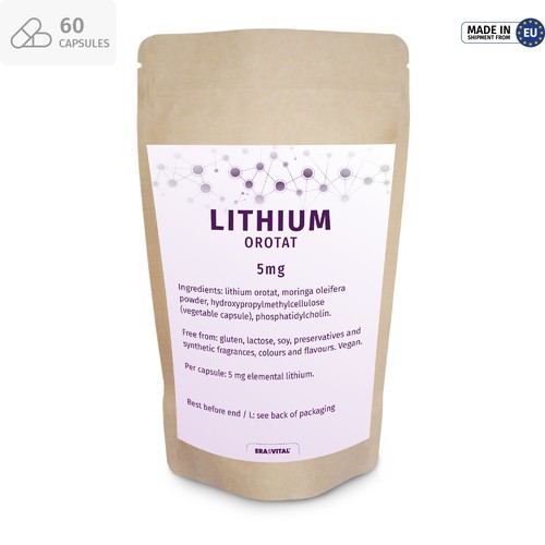 Erasvital lithium orotato - lithium, 5mg