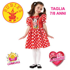 COSTUME VESTITO DI CARNEVALE BAMBINA TOPOLINA MINNIE 7/8 ANNI RUBIES