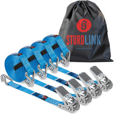 Cinghie a Cricchetto Con Ganci 25Mm 5M LC 400Kg/800Kg, Chiusara a Strappo E Bors