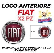 2x FREGIO STEMMA LOGO ANTERIORE *ORIGINALE*  FIAT 500 312 PANDA 312 ROSSO 95 mm 