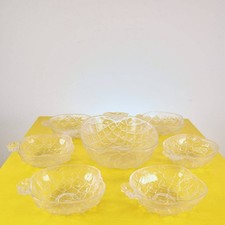 set da macedonia vintage in vetro a forma di ananas