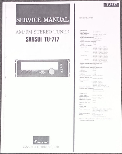 Sansui 717 sintonizzatore - sansui, tu-717