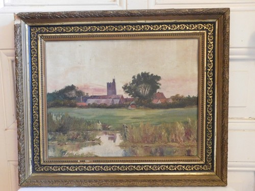 Quadro olio tela vista di - olio,