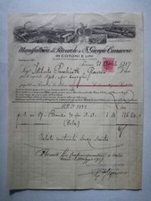 MANIFATTURA COTONI LINI di Rivarolo e S. Giorgio Canavese fattura 1917 con bollo