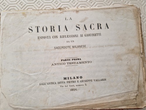Libro antico storia sacra - storia,