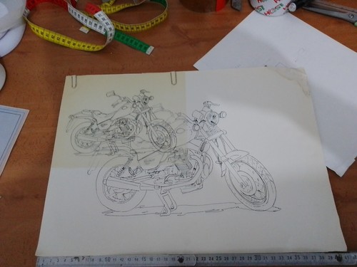 Moto guzzi vecchio disegno - moto,