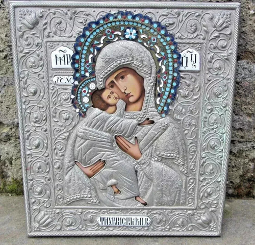 Icona russa madonna tichvin - icona,