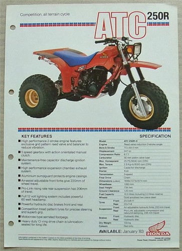 Honda atc250r foglietto - honda,