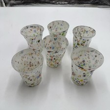 Murano Glass Bicchieri Soffiati Set di 6 pz bianco