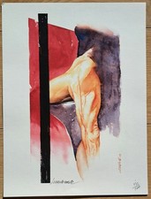 TANINO LIBERATORE stampa FIRMATA numerata acquerello nudo Ranxerox Frigidaire