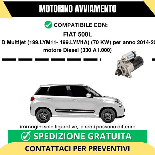 Motorino avviamento fiat 500l - fiat,