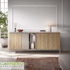 Credenza madia 4 ante 2 vani rovere chiaro beige 210x86cm TONY