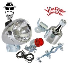 Generatore Faro Bici Bicicletta 6W3V Dinamo LED Proiettile Luce con VISIERA Cromato