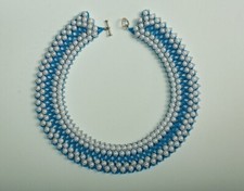 Collana in corda all'uncinetto fatta a mano con perline PATCHWORK