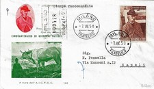 fdc AICFDC: FATTORI 1957, raccomandata con annullo d'arrivo