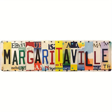 🦜 Insegna artistica da parete in metallo Jimmy Buffett Margaritaville 16" x 4 🦜
