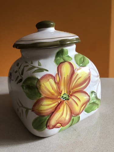Biscottiera ceramica fiorì - in,