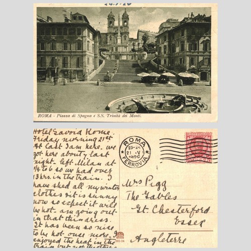 Vintage postcard rome piazza - vintage,