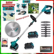 Decespugliatore a Batteria 48V Tagliabordi Tagliaerba 2 Batterie - 8 Accessori