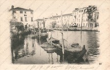 1902 VENEZIA Canale Giudecca Rio Palada Ponte S. Angelo barche pesca Cartolina