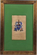 Stampa antica Stemma Araldico Famiglia Bianchi di Piemonte Nobiliare XIX Secolo