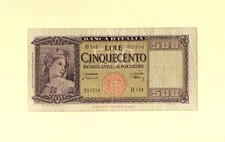 ITALIA ITALIA 500 LIRE 1947