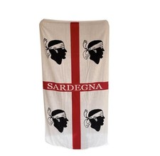 TELO MARE SARDEGNA 1 PIAZZA, asciugamano da spiaggia, 4 mori in spugna  