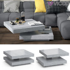 Tavolino da salotto girevole di 360° Tavolino da caffè Elias Cemento Vicco