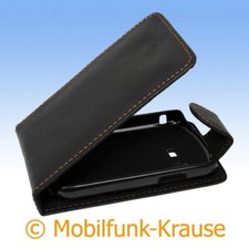 Custodia flip astuccio custodia cellulare custodia per Samsung Chat 220 (nero)