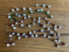 6 Bracciali all'uncinetto con perle di fiume (filo vari colori)