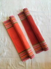SET 2 TOVAGLIE AMERICANE DA TAVOLA CUCINA  SOTTOPENTOLA GIADINO COTONE ROSSO
