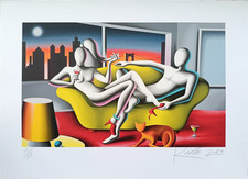 Mark Kostabi - Serigrafia originale numerata e firmata