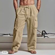 Pantaloni Uomo Cargo Khaki