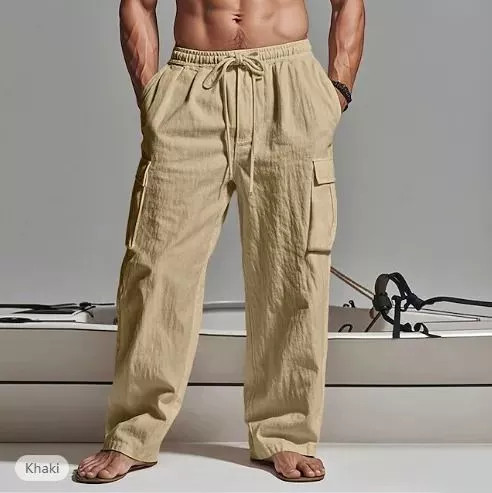 Pantaloni uomo cargo khaki - uomo,