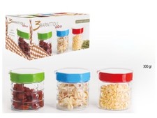 x 3 Tris Barattoli Vetro Con