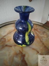Vaso Vetro d’arte Rep. Cecoslovacca, blu e giallo