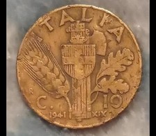 Moneta Regno d'Italia Vittorio Emanuele III 10 Centesimi Impero  1941