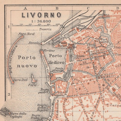 Livorno mappa pianta originale - mappa,
