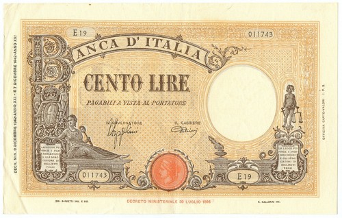 100 lire barbetti - grande, b